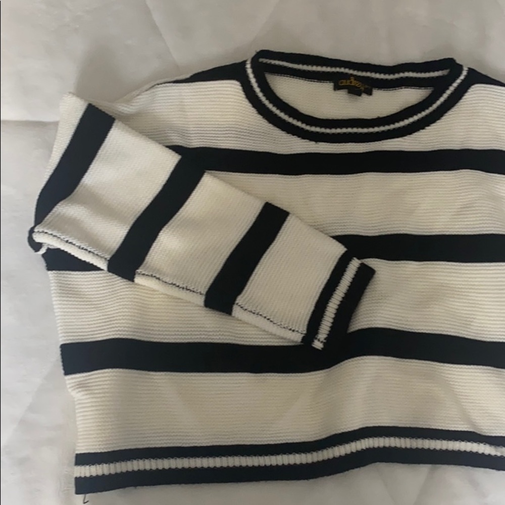 Cropped striped sweater